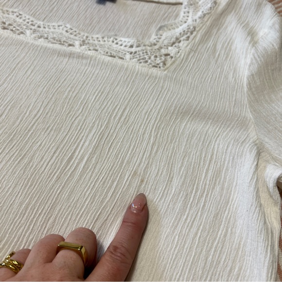 Talbots White Gauzy Cotton Crotchet Swim Coverup Dress L - Picture 4 of 8